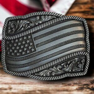 United States Of America Flag Belt Buckle - American Flag Belt Buckle